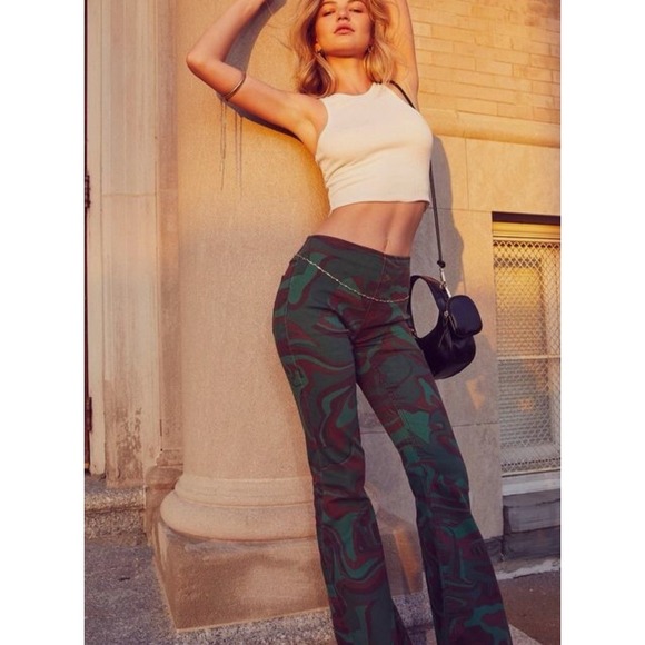 Free People Denim - Free People Penny Pull on Flare Jeans in Camo
